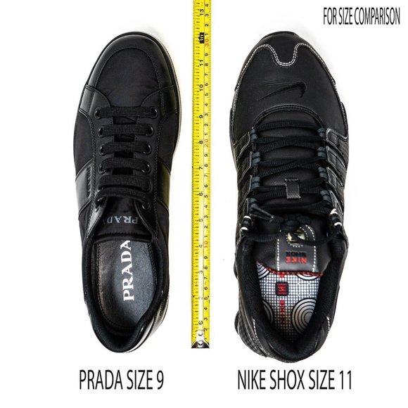 Prada Men's Leather/Nylon Sneaker Black 4E2845 10.5US - Picture 7 of 10